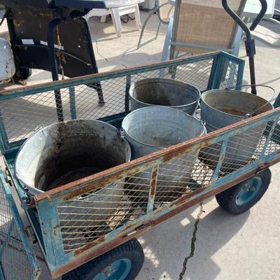 Cart - and metal buckets 