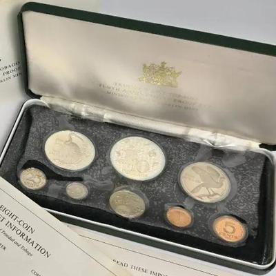 Trinidad And Tobago Proof Set With 2 Sterling Silver Coins - 1973 