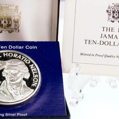Sterling Silver 1976 Jamaica $10 Proof Coin - Franklin Mint