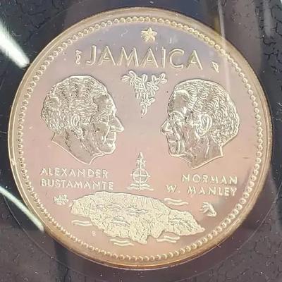 Sterling Silver Jamaica $10 Proof Coin - 1972