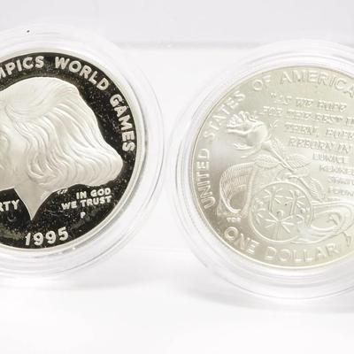 90% Silver Dollars: 1995 Special Olympics World Games Proof & Uncirculated Coins 