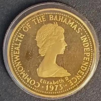 22kt Gold 1973 Bahamas $150 Coin With COA