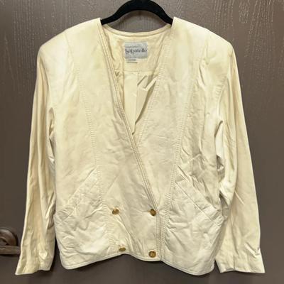Margaret Godfrey Bagatelle Vintage Soft CreamLeather Jacket – Made in Canada