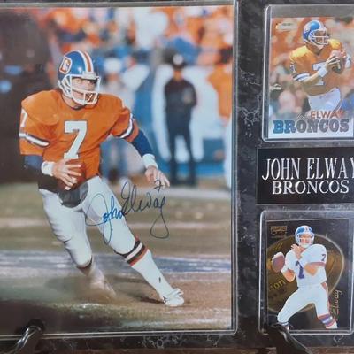 John Elway Autographed Broncos Photo Plaque with COA