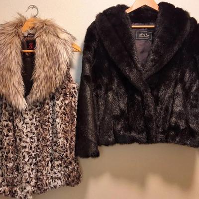 Adrienne Landau Faux Fur Vest  (S) & Terry Lewis Classic Luxuries Faux Fur Jacket