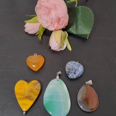 Lot of Five Stone Pendant Charms
