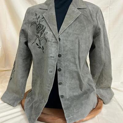 Victor Costa “Occasion” Embroidered Leather Jacket – Size M