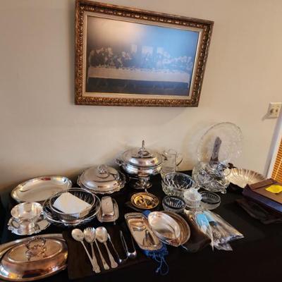 Silver plated serving dishes