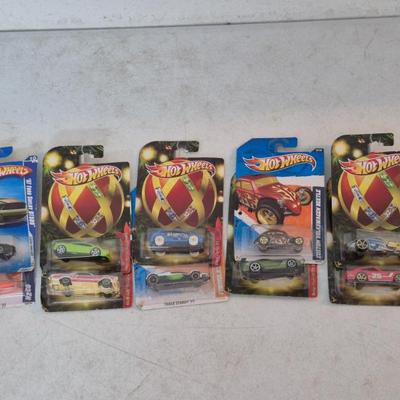 Bin of Hot Wheels - 10 in All - New in Packages - Bin Included