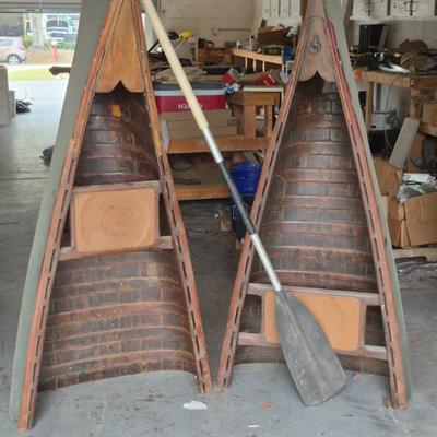 Vintage Old Town Model Wooden Canoe