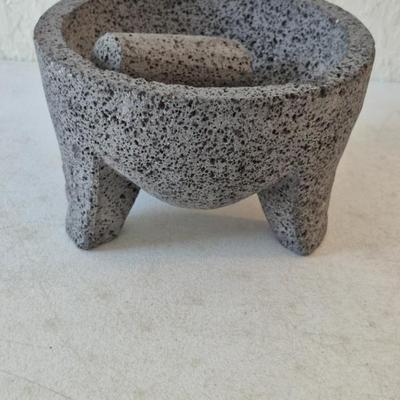 Handmade Mexican Mortar & Pestle - Bowl 8" Diameter x 3" Deep