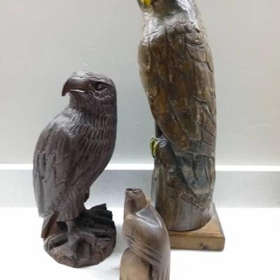 Handcarved Wooden Eagles