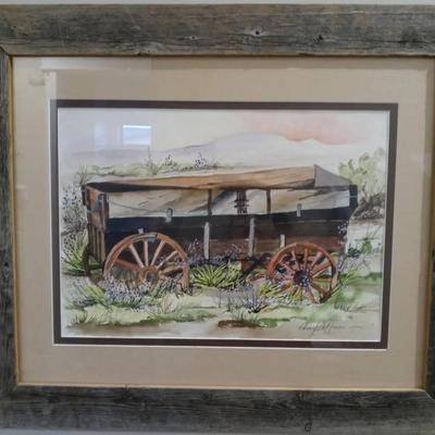 Original Watercolor - Western Wagon Art by Cheryl Hoffman