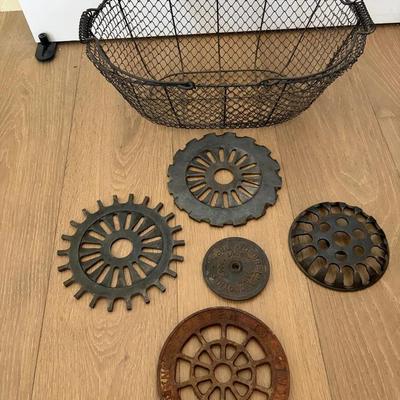 Collection Of Vintage Cast Iron Disks 