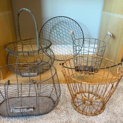 Antique/Vintage Rustic Wire Baskets