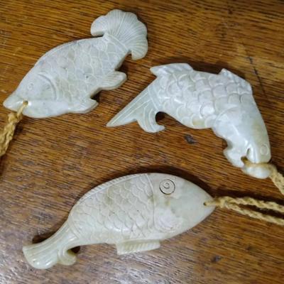 Handcarved Stone Koi Fish 