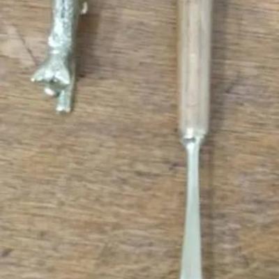 Brass Kitty Paperweight and Shoe Horn