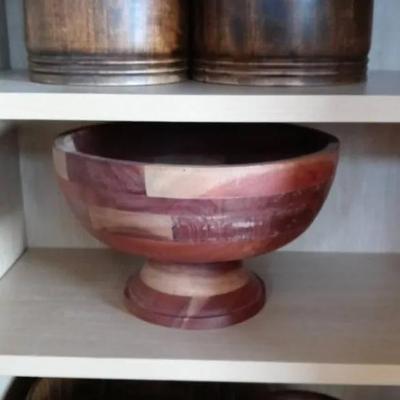 Walnut Salad And Serving Bowls & More Wooden Decor