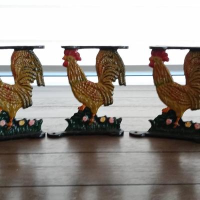 Vintage Cast Iron Roosters