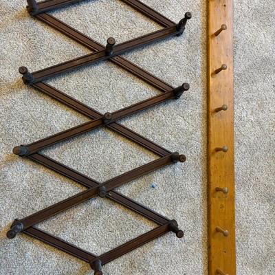 Accordion Peg Rack (Left) - Shaker-Style Peg Rack (Right)