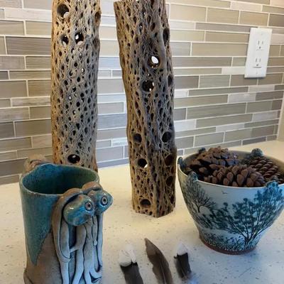 Handceafted Potery and Natural Specimens