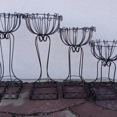 Four-Matching Metal Plant Stands