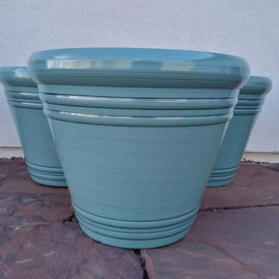 Three Large Matching Plant Pots