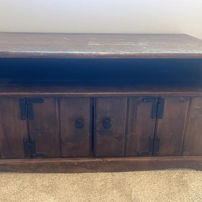 Vintage Rustic Wood Media Console