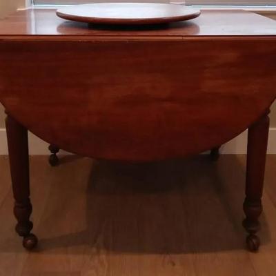 Drop Leaf Vintage Kitchen Table & Lazy Susan