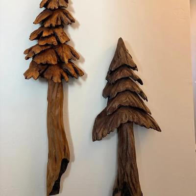Rustic Driftwood Tree Sculptures
