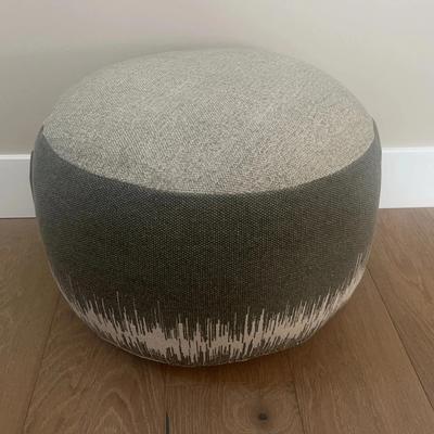Mina Victory Life Styles Rustic Charcoal Pouf Ottoman