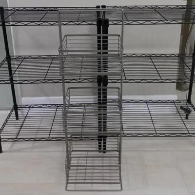 Metal Shelves and Storage Baskets 
