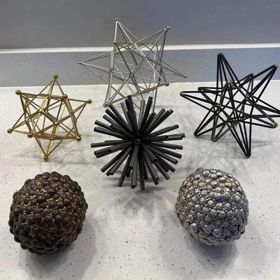 Metal Geometric Star and Sphere Decor