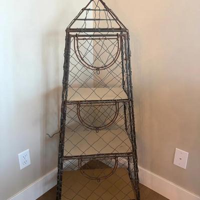 Antique Farmhouse Wire Pie Shelf 