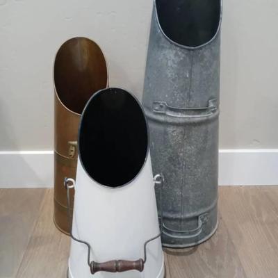 Vintage Metal Coal Scuttles