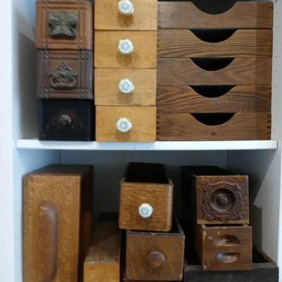 Variety Of Vintage Wood Drawers