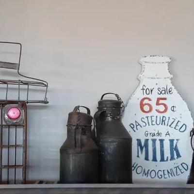 Vintage/Antique Milk Containers and Crates 