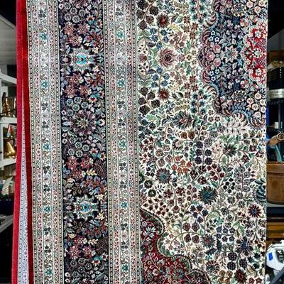 Vintage Chinese Silk Floor Rug (White)