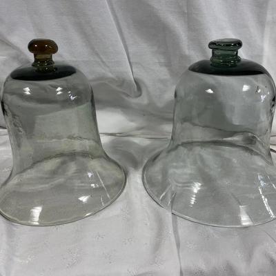 Vintage Hand-blown Glass Bell Jars 