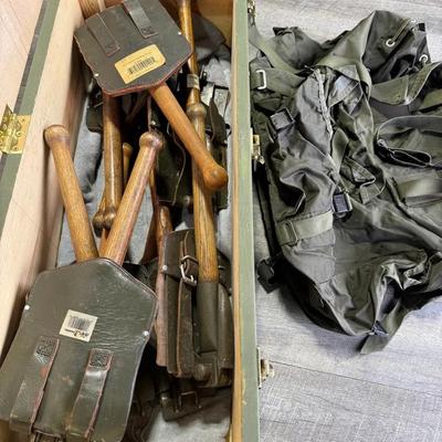 Vintage Military Trench Shovels + Frank Morton Field Pack
