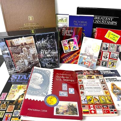 Vintage Stamp Reference Books Collection: Stamps Guides, Pictorial Treasury, WWII Remembered & More
