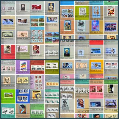 First Day of Issue Souvenir Stamp Sheets • 1984-1985 Collection • 65+ Panels