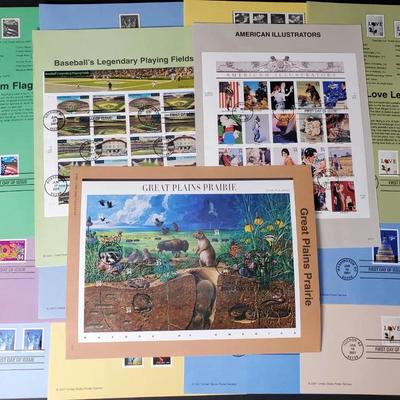 2001 First Day of Issue Souvenir Stamp Sheets • 50+ Panels Collection