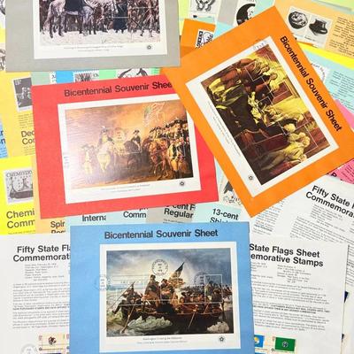 First Day of Issue Souvenir Stamp Sheets • 1976-1978 Collection • 55+ Panels