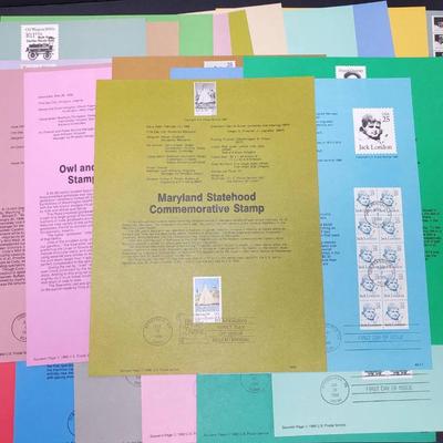 First Day of Issue Souvenir Stamp Sheets • 1988 Collection • 40+ Panels