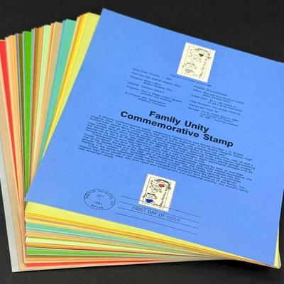 1984-1985 FDC Souvenir Stamp Sheets Collection • First Day of Issue • 65+ Panels