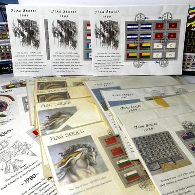 1980–1989 United Nations Flag Series First Day Issue – Stamp & Cover Collection