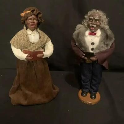 African American Caroler Figurines, featuring Male & Female Holiday Singers
