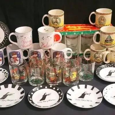 Christmas Beverage Cup & Glass Collection, featuring Christopher Radko & Vintage Culver Gold Glasses