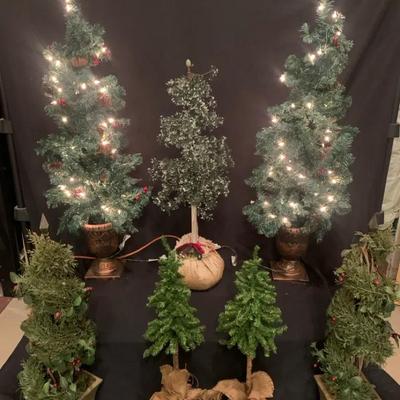 Mini Christmas Trees & Holiday Topiaries Collection, featuring Lighted Evergreen Displays